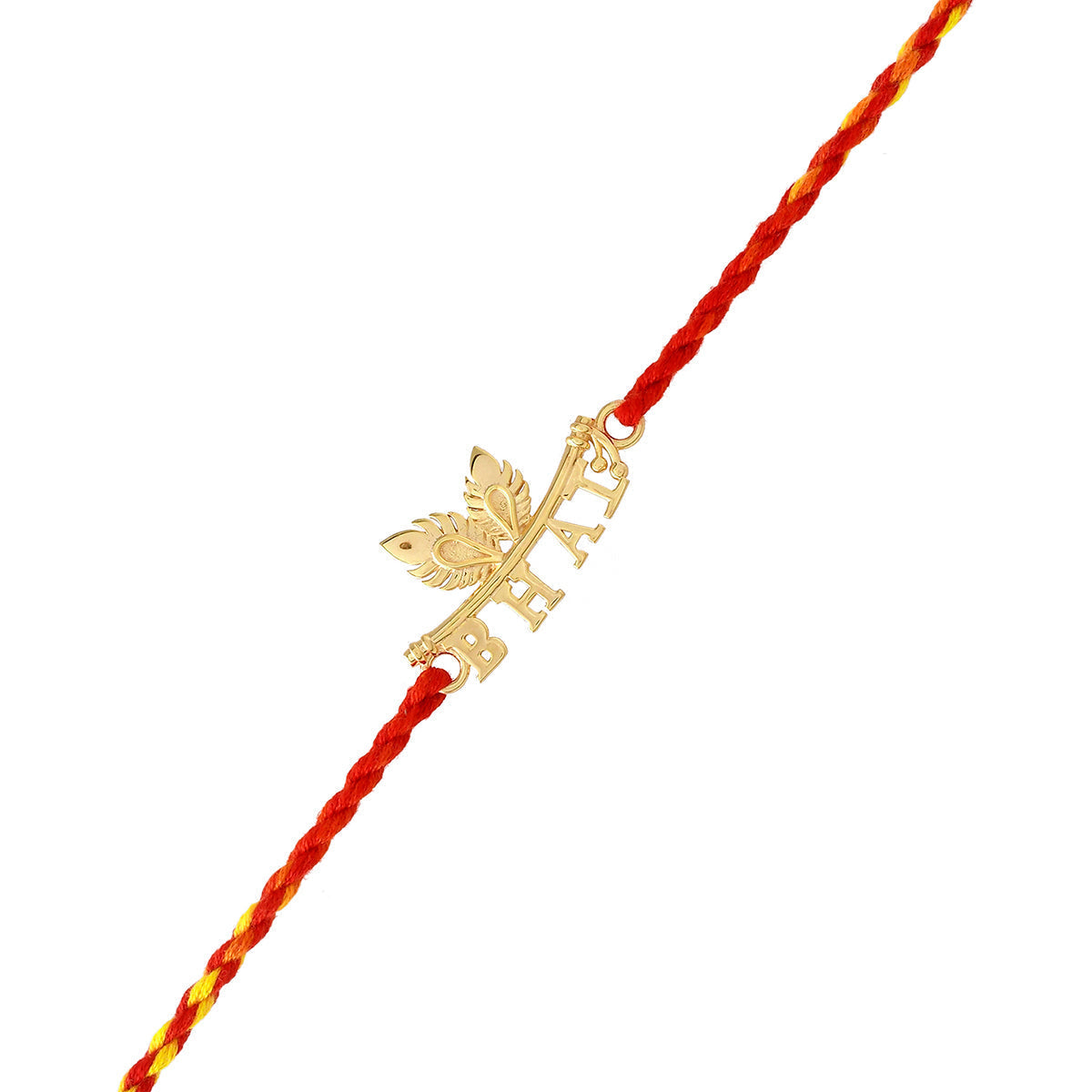 trueBrowns X Voylla 925 Sterling Silver Gold-Polished Gold Micron Plated Bhai Thread Rakhi | Grocsy