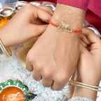trueBrowns X Voylla 925 Sterling Silver Gold-Polished Gold Micron Plated Bhai Thread Rakhi | Grocsy
