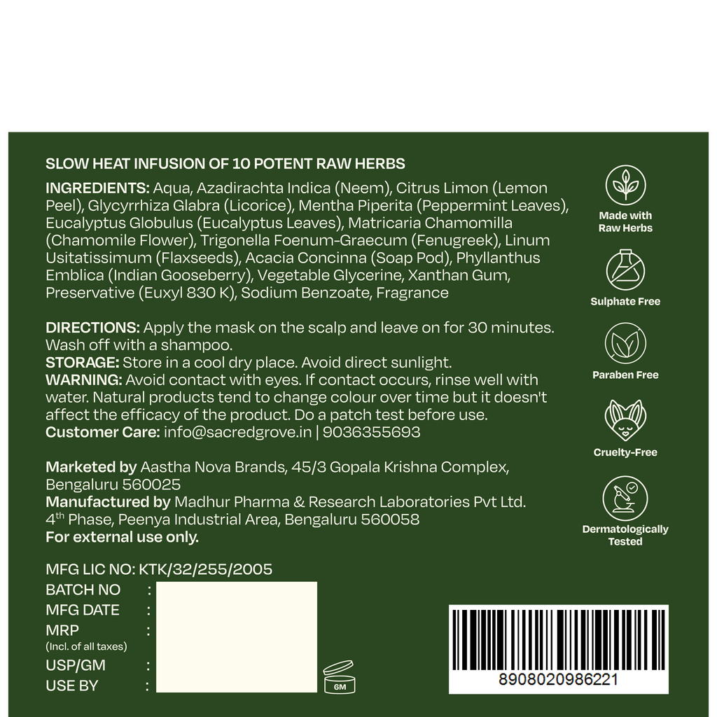 Sacred Grove Licorice & Peppermint Deep Clean Scalp Mask | Grocsy