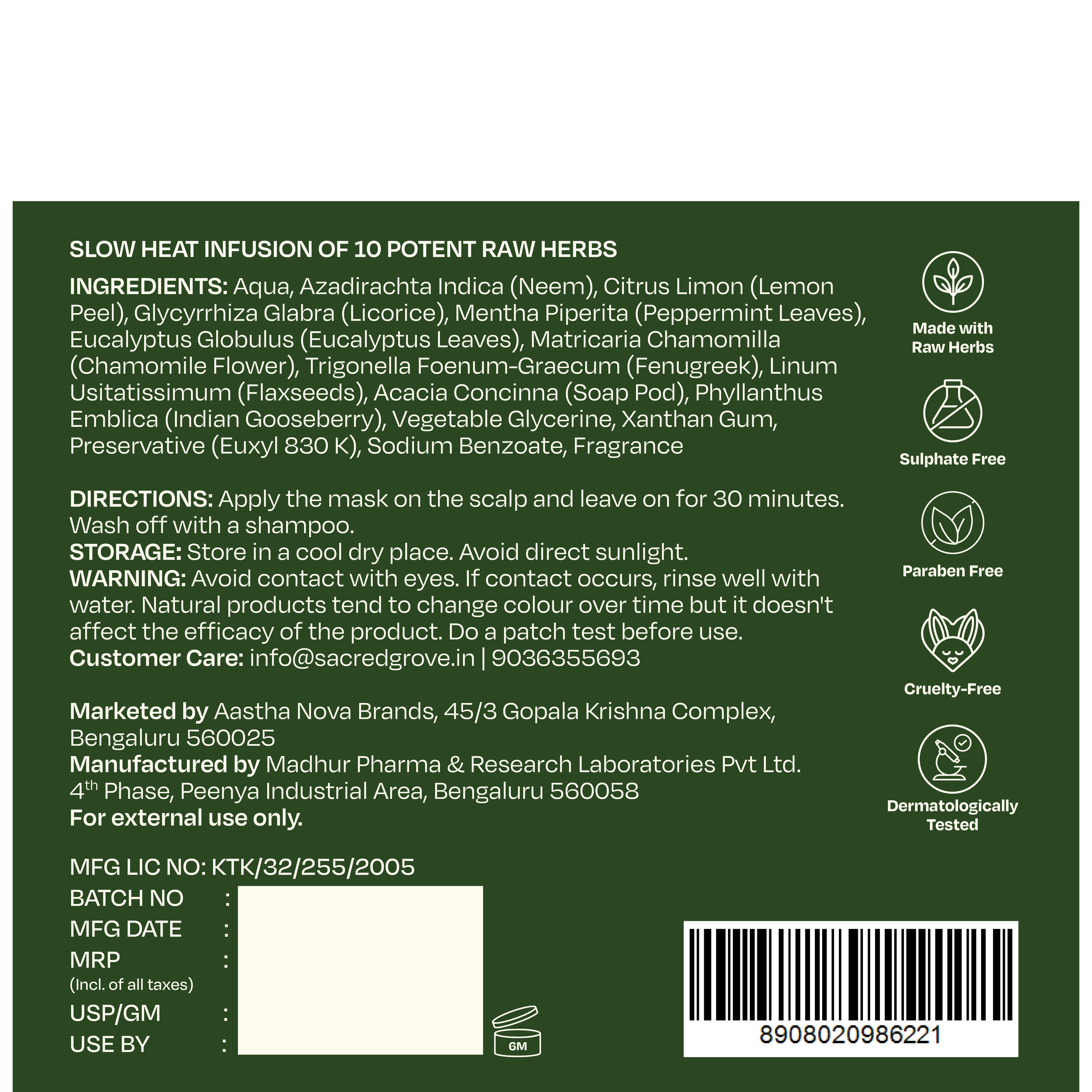Sacred Grove Licorice & Peppermint Deep Clean Scalp Mask | Grocsy