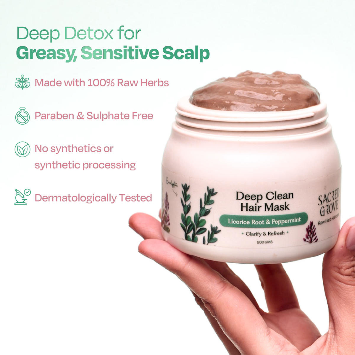 Sacred Grove Licorice & Peppermint Deep Clean Scalp Mask | Grocsy