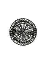 NVR Women's Oxidised Silver Plated Adjustable Finger Ring | Grocsy