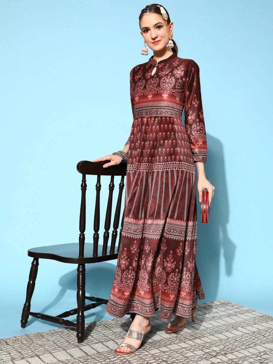 Ahalyaa Women's Beautiful Black Color Digital Print Velvet Kurta | Grocsy
