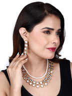 Divisha Alloy Gold-plated White Jewellery Set | Grocsy