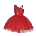 Asmaani Baby Girl's Red Satin Knee Length Frock (AS-DRESS-22148) | Grocsy