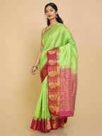 Kalamandir Woven Design Light Green Pashmina Saree | Grocsy
