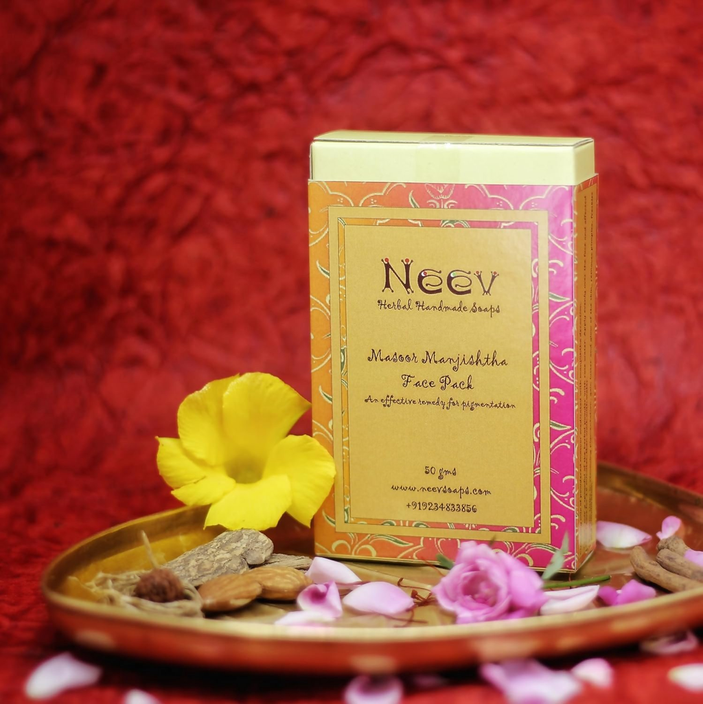 Neev Herbal Handmade Soaps Masoor Manjishtha Face Pack | Grocsy
