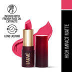 Lakme Forever Matte Lipstick, Made With French Rose Oil Extracts - Pink Prom | Grocsy