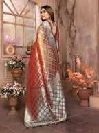Anaita Brown kochi Silk With Beautiful Checks Weaving Saree With Blouse | Grocsy