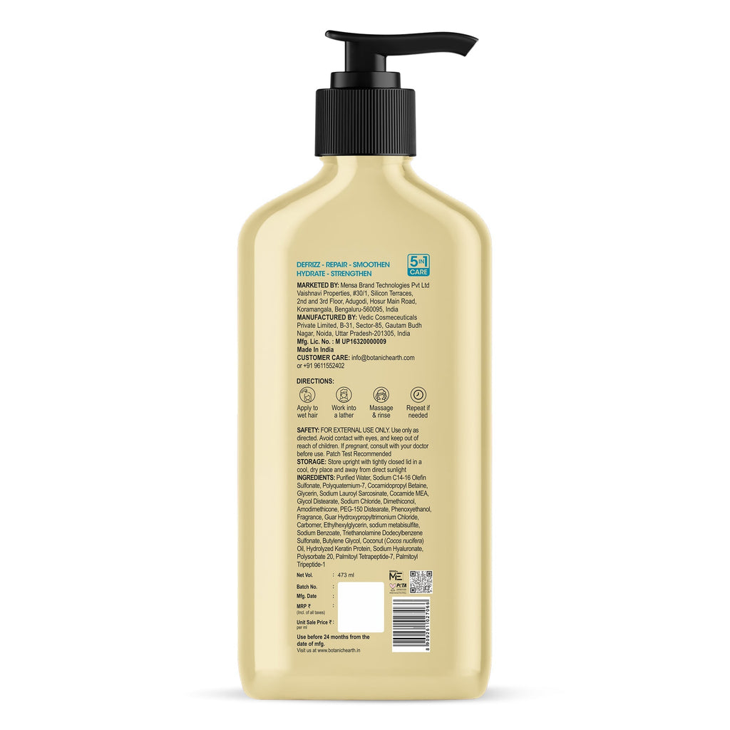 Botanic Hearth Defrizz & Repair Shampoo with Coconut Oil & Peptides | Grocsy