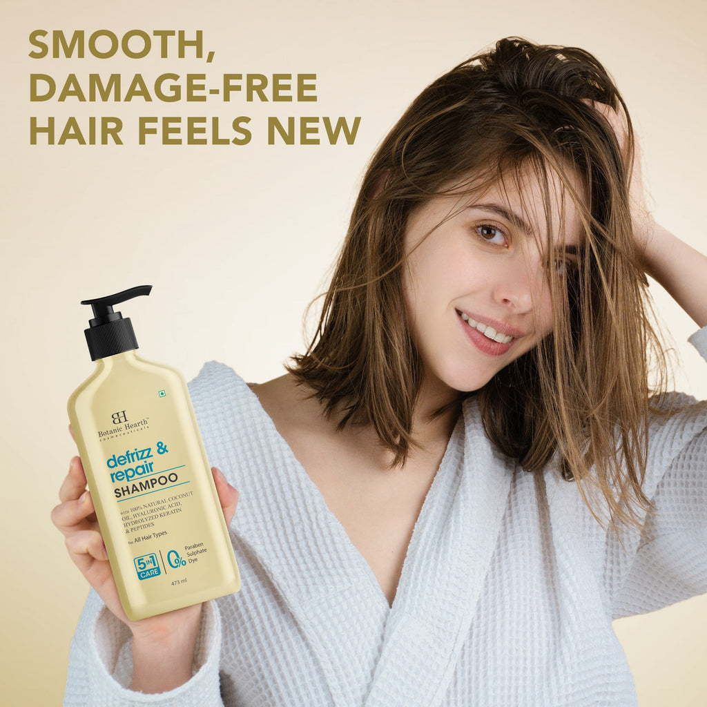 Botanic Hearth Defrizz & Repair Shampoo with Coconut Oil & Peptides | Grocsy