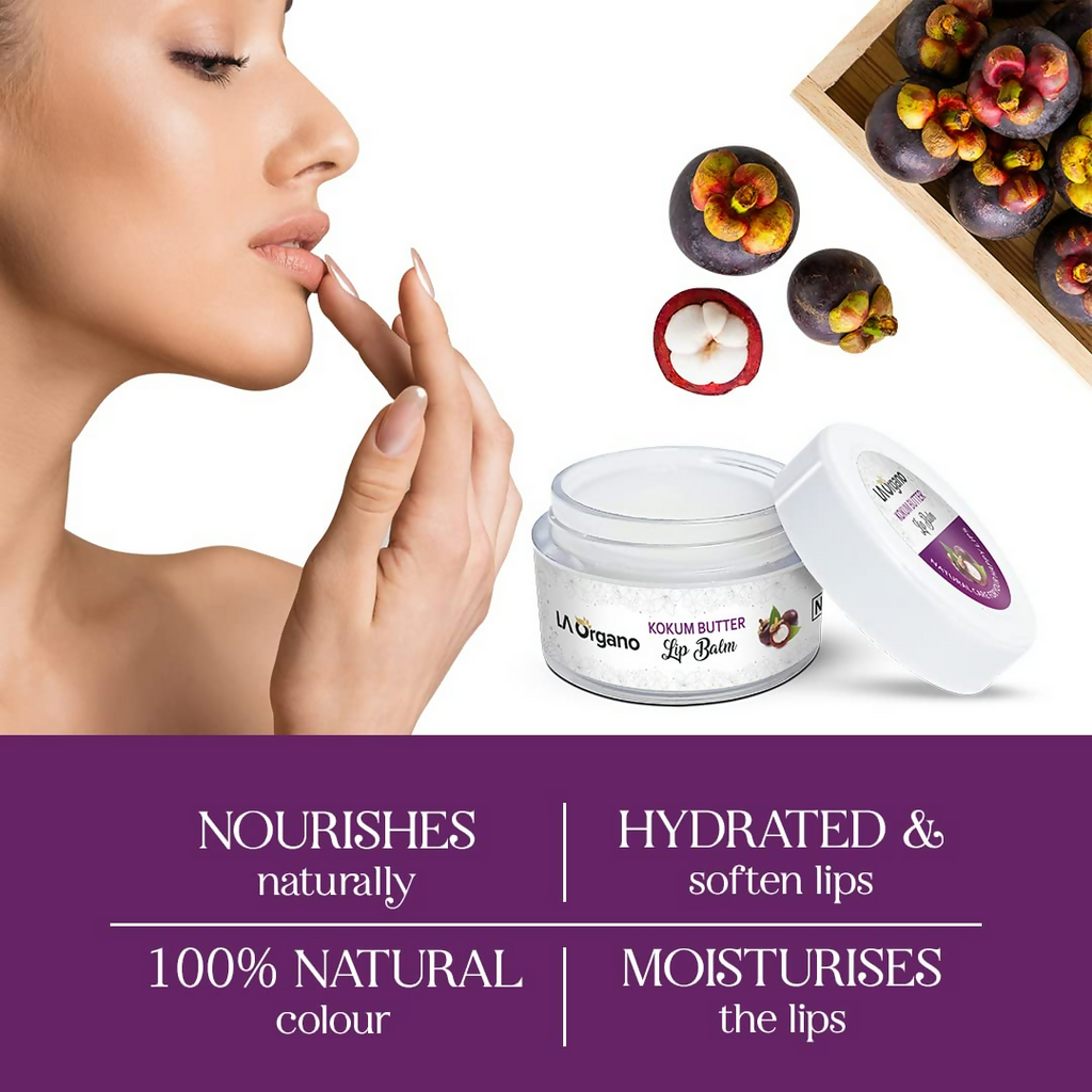 LA Organo Kokum Butter Lip Balm For Dry Chapped Lips | Grocsy