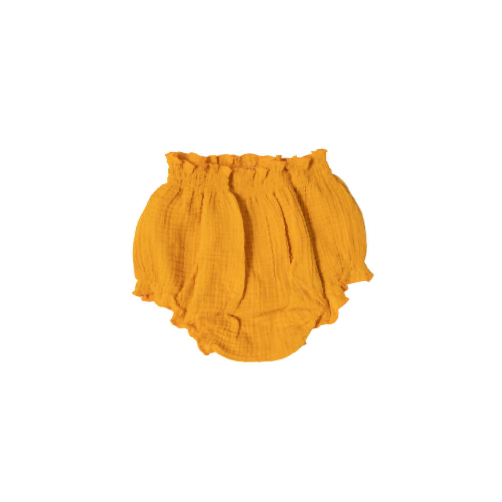 Sunshine Baby Cute Organic Muslin Cotton Bloomers For Babies - Yellow | Grocsy