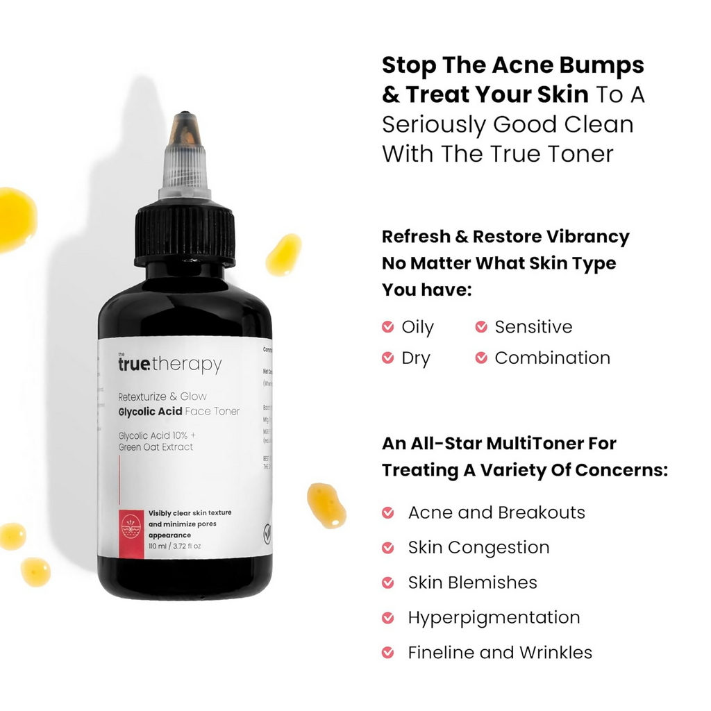 The True Therapy Retexturize 10% Glycolic Acid Toner Face Toner | Grocsy