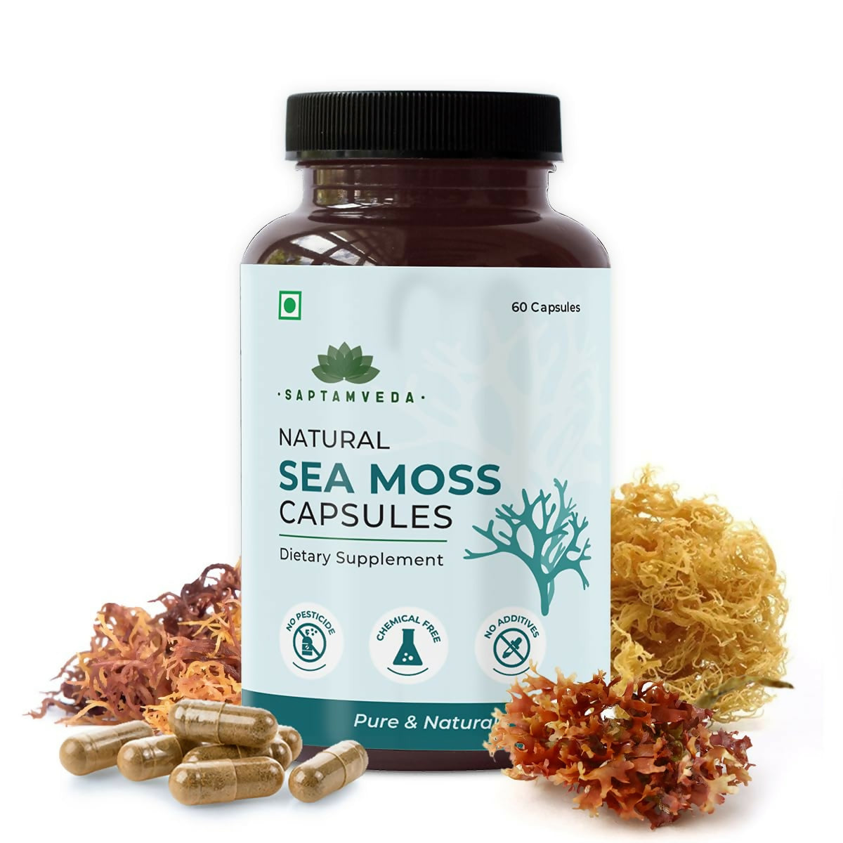 Saptamveda Irish Sea Moss 500mg Capsules | Grocsy
