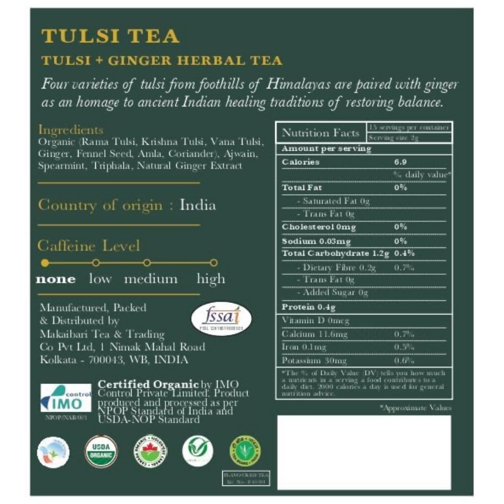 Luxmi Estates Holy Tea Tin - Tulsi Herbal Infusion | Grocsy