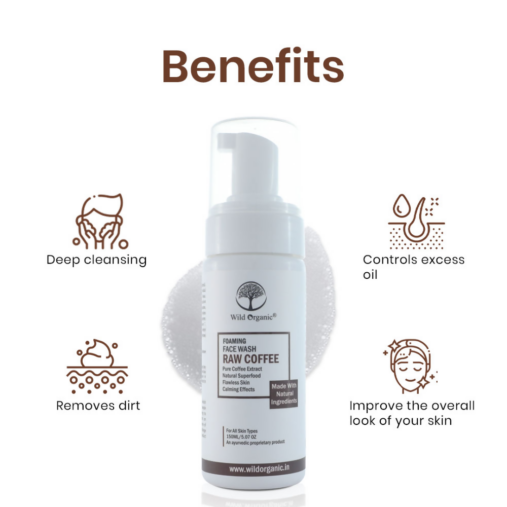 Wild Organic Faoming Face Wash Raw Coffee | Grocsy