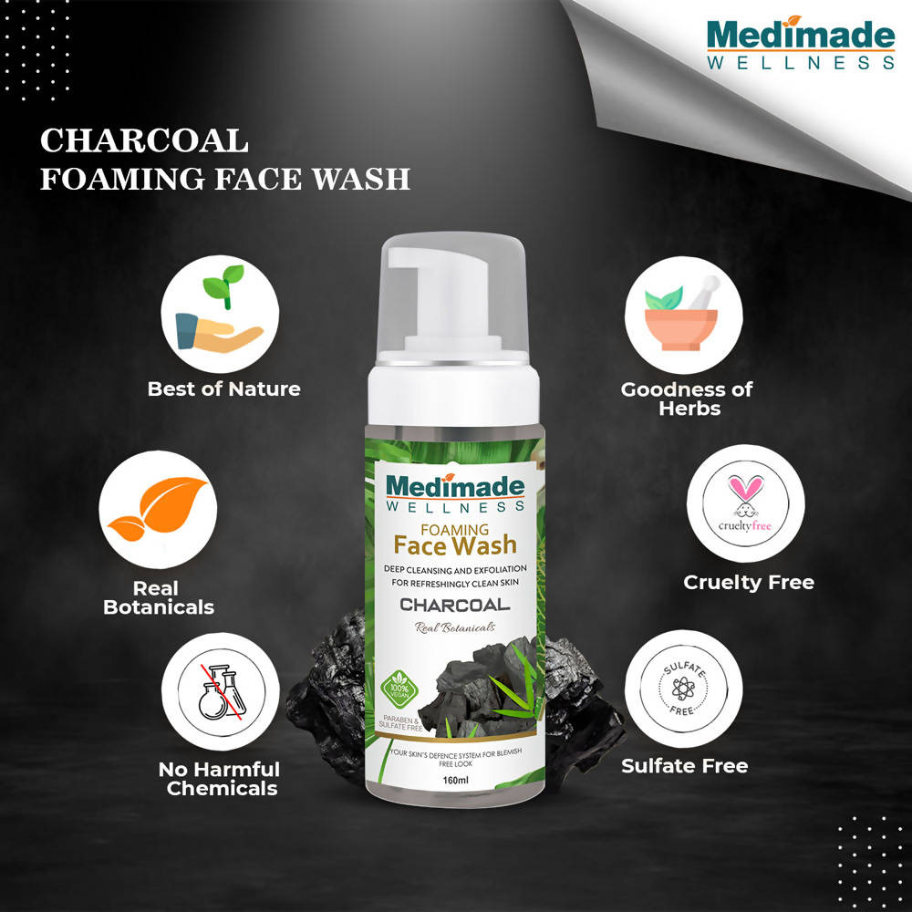 Medimade Wellness Foaming Face Wash With Charcoal | Grocsy