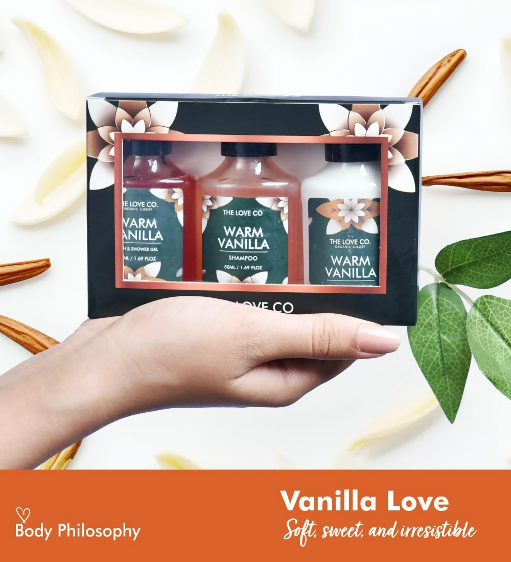 The Love Co. Warm Vanilla Bath & Body Gift Set Kit | Grocsy