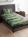 Story@home Arena White & Grey Printed 180 TC Bedsheet & Pillow Covers | Grocsy