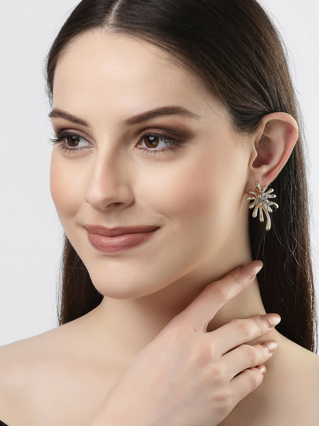 NVR Women Gold-Polished Drop Earrings | Grocsy