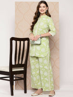 Ahalyaa Women's Traditional Wear Co-ods - Pista Green | Grocsy