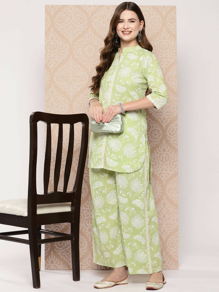 Ahalyaa Women's Traditional Wear Co-ods - Pista Green | Grocsy
