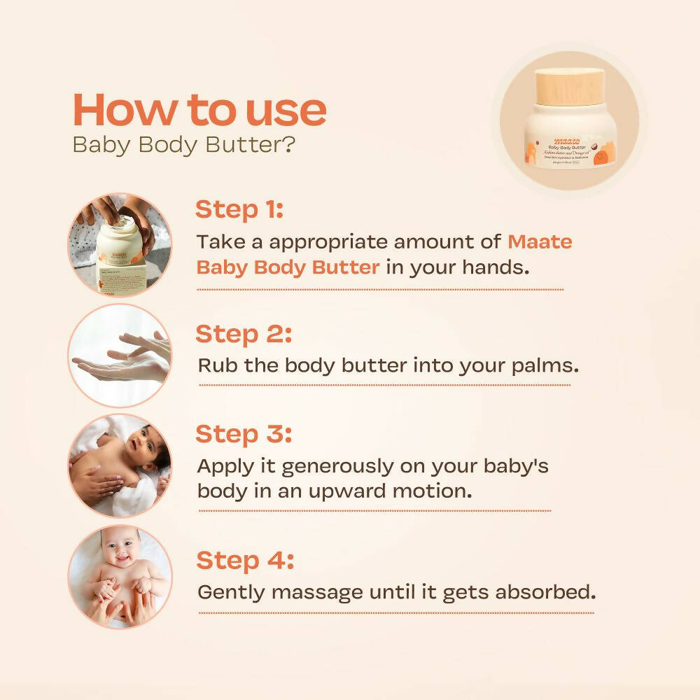Maate Baby Body Butter Enriched with Pure Kokum Butter and Saffron Oil | Grocsy