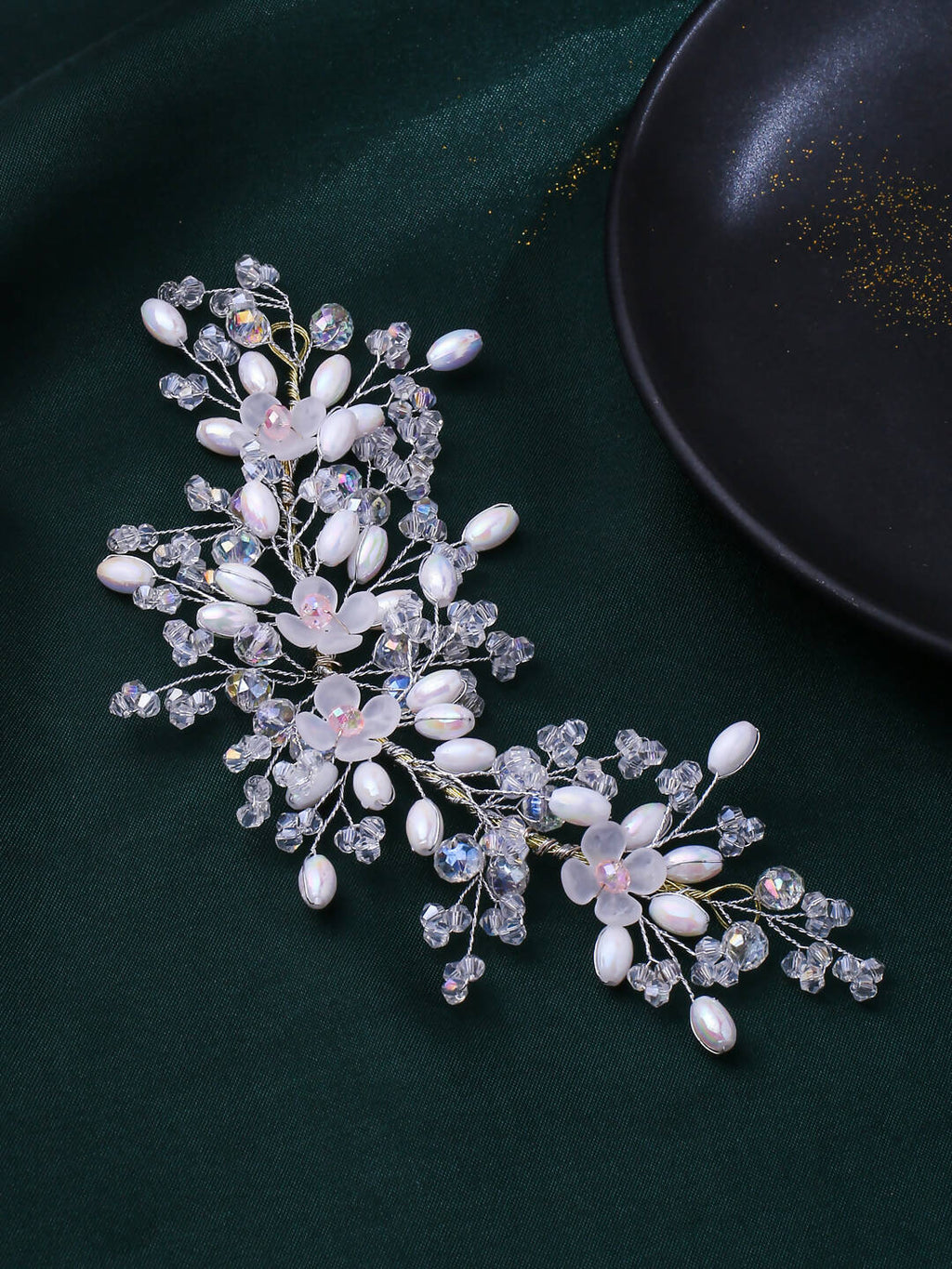 NVR Women's Embellished Beaded Hair Accessory Set | Grocsy