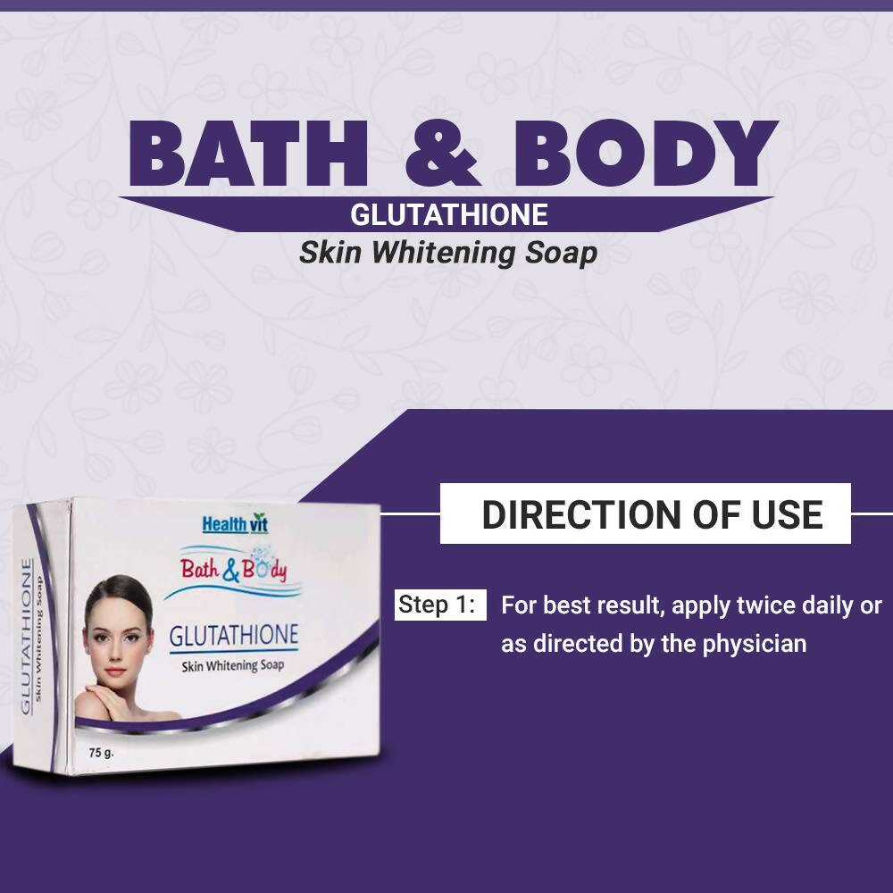 Healthvit Bath And Body Glutathione Skin Lightening Soap | Grocsy