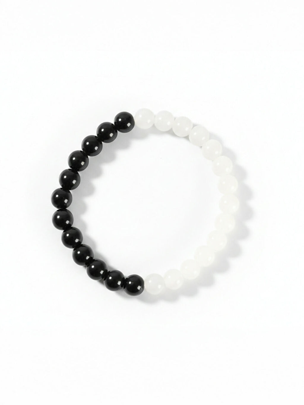 NVR Black & White Crystal Beaded Bracelet for Men & Women | Grocsy