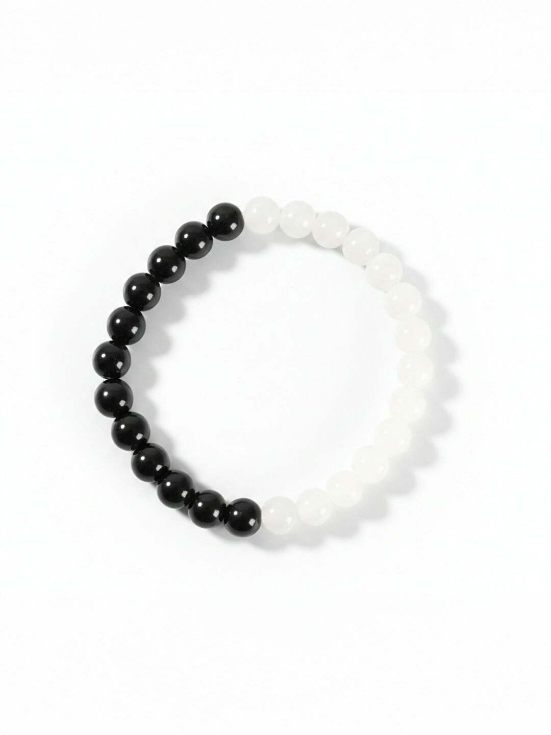 NVR Black & White Crystal Beaded Bracelet for Men & Women | Grocsy