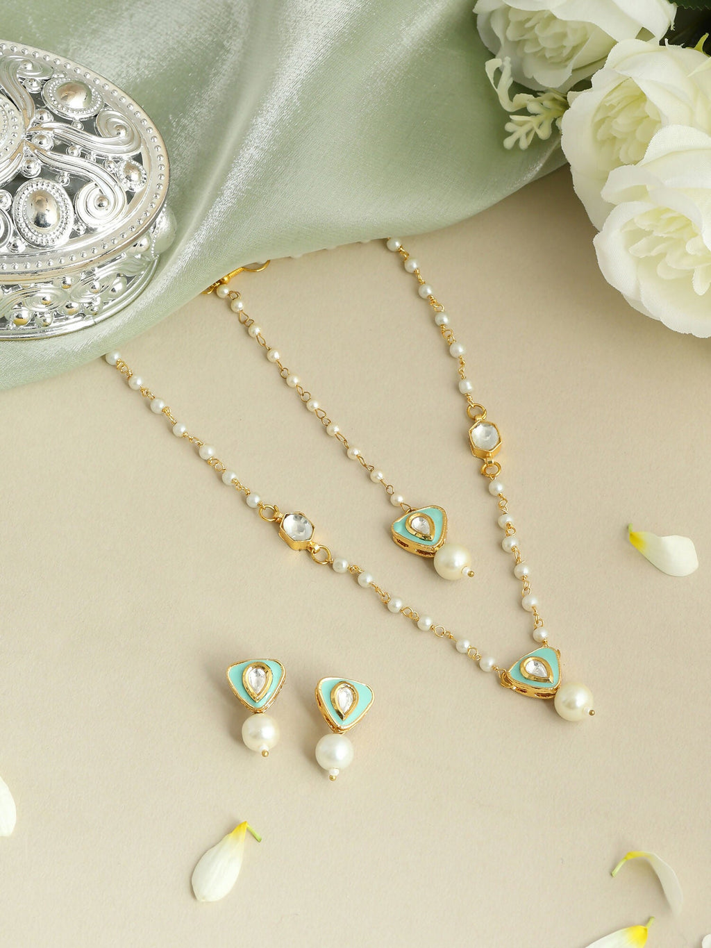 Ruby Raang 3-Piece Pearl Drop Set | Grocsy