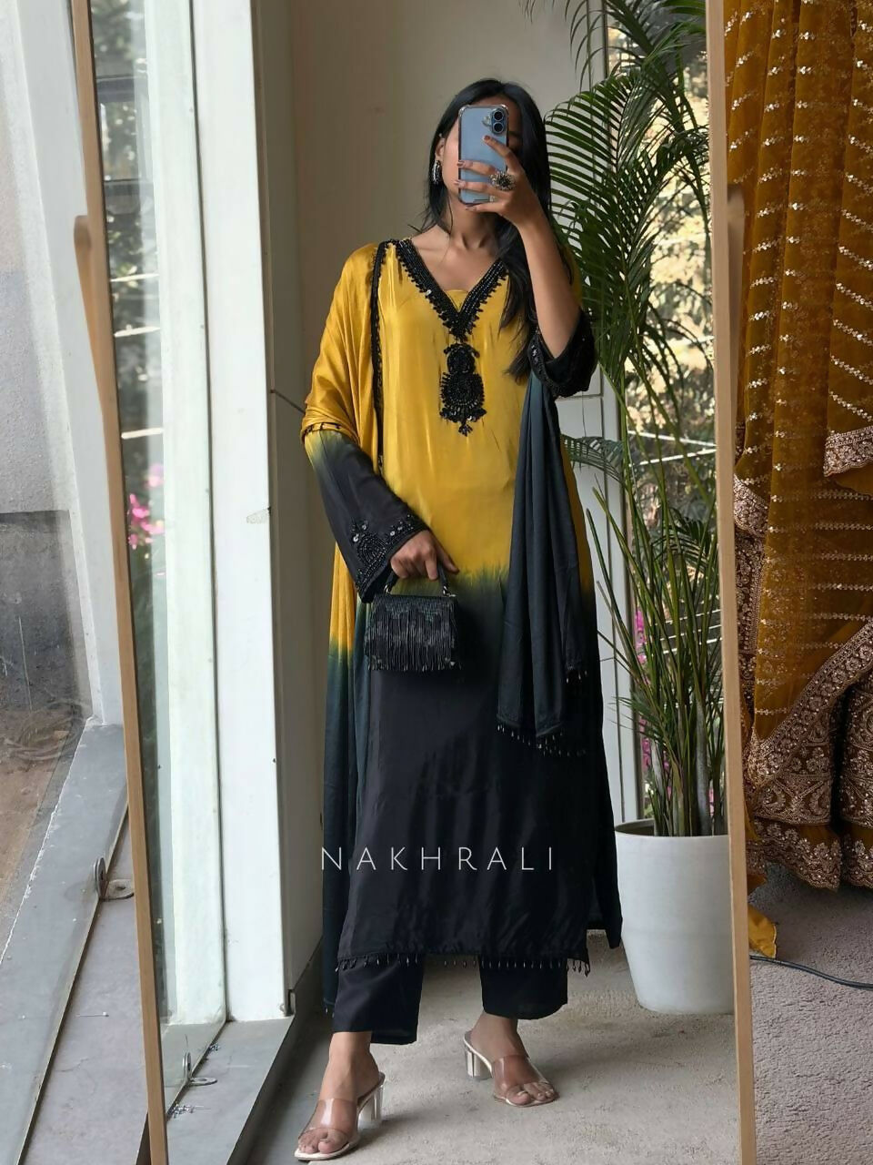 Teeya Creation Women's Trendy Stylish French Crepe Silk Yellow Kurta Set | Grocsy