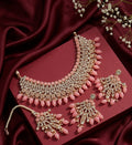 Jewel City Kundan Choker Necklace Set with Earrings & Maang Tikka | Indian Bridal Wedding & Bollywood Festival Jewelry | Grocsy