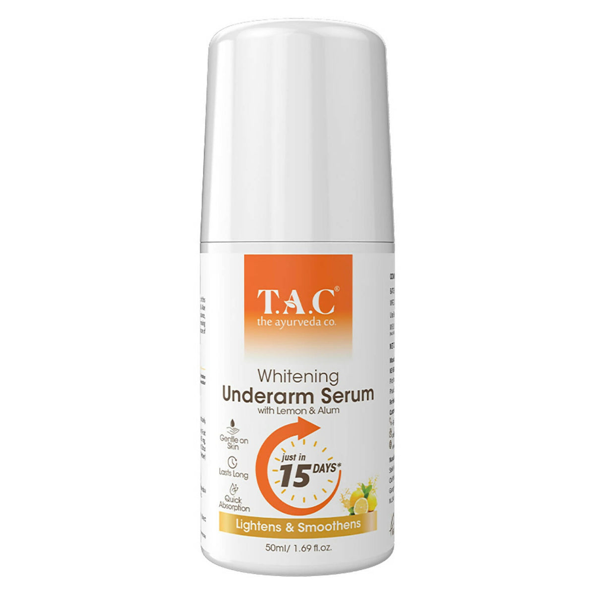 TAC - The Ayurveda Co. Lemon Roll-On for Women & Men with Aloe Vera for Skin Whitening & Long Lasting Freshness | Grocsy