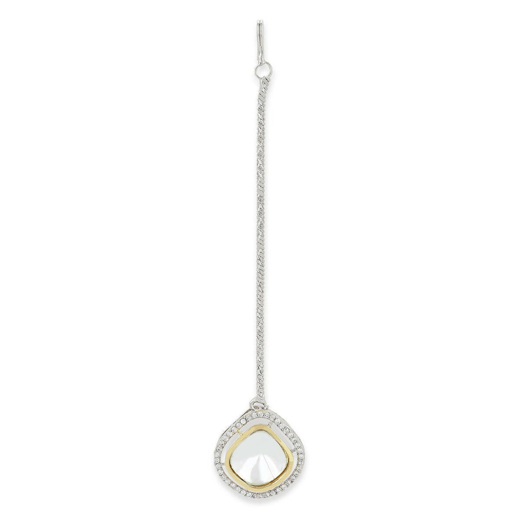 Silver Kundan Maang Tikka- Ruby Raang | Grocsy