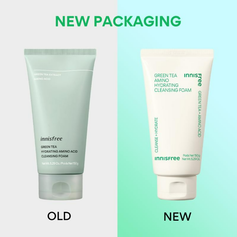 Innisfree Green Tea Amino Acid Foam Cleanser - Hydrating Soft & Rich Cleanser | Grocsy
