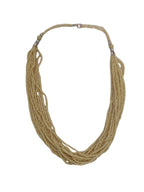 Inhanns Bloom Handmade Beaded Only Necklace - 12 Layers - Cream Necklace | Grocsy