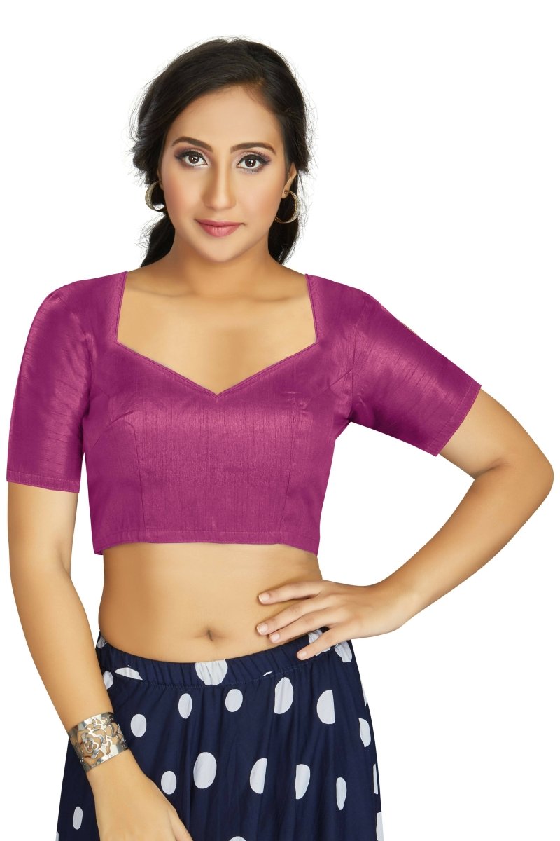 Aastha Fashion Women's Purple Art Silk Designer Traditional Readymade Blouse | Grocsy