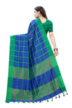 Vamika Navy Cotton Silk Weaving Saree (SATURN NAVY) | Grocsy