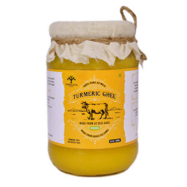Vanalaya Organic Turmeric Infused Desi Cow Ghee | 100% Gir Cow Ghee | Traditional Ghee | 100% Pure & Natural | Grocsy