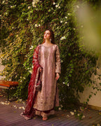 Prazu Fashion Peach Frendy Silk Embroidered Riveted Moti Work Palazzo Suit | Grocsy
