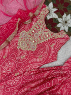Prazu Fashion Pink Chinon Silk Embroidered Dhoti Style Suit | Grocsy