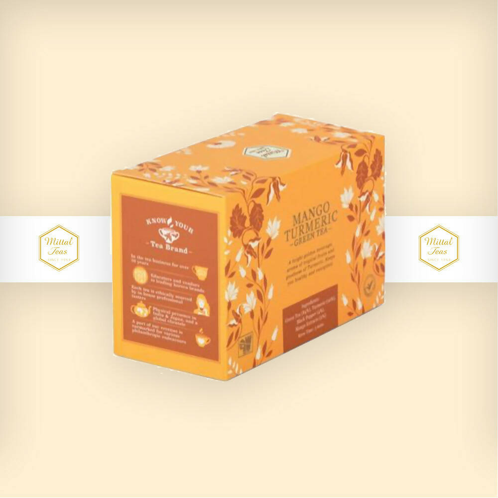 Mittal Teas Mango Turmeric Green Tea - Eco Friendly Bags | Grocsy