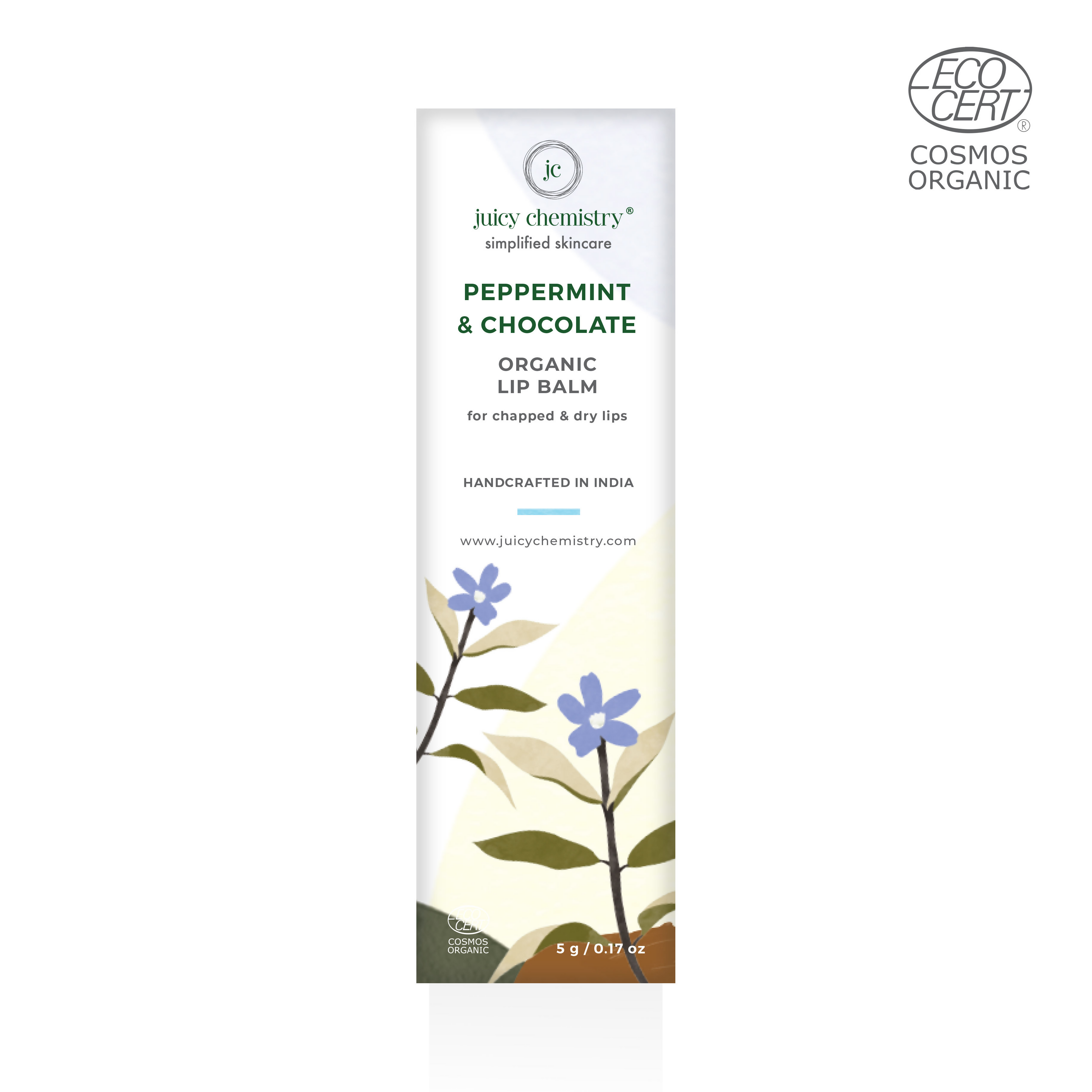 Juicy Chemistry Peppermint & Chocolate Organic Lip Balm | Grocsy
