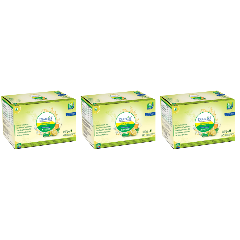 Diabliss Herbal Lemon Tea Sachets With Diabetic Friendly Sugar | Grocsy