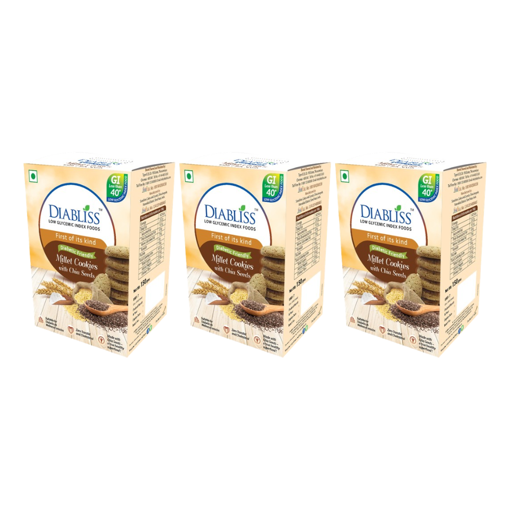 Diabliss Diabetic Friendly Millet Cookies with Chia Seeds | Grocsy