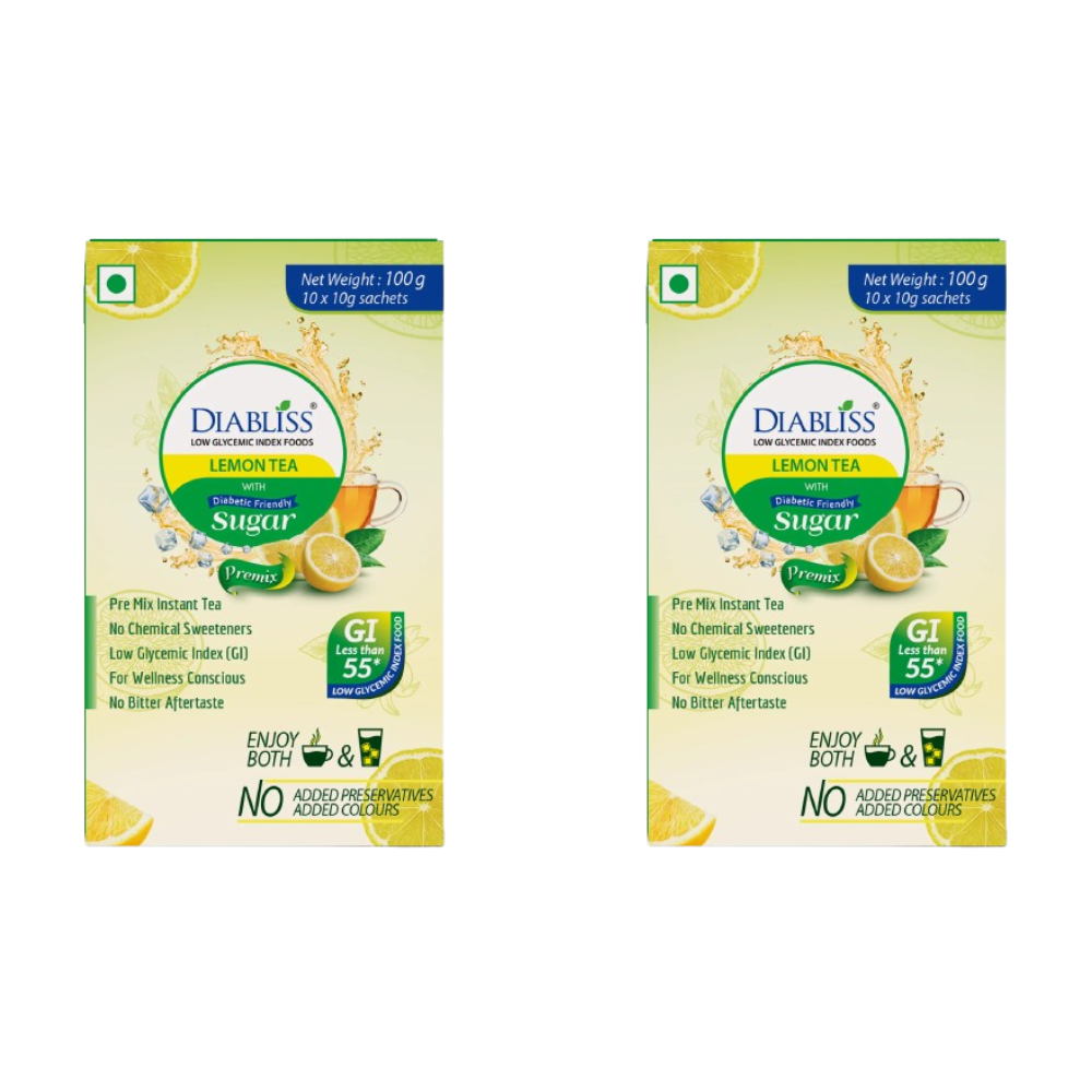 Diabliss Herbal Lemon Tea Sachets With Diabetic Friendly Sugar | Grocsy