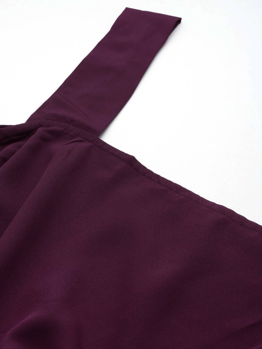Ahalyaa Women's Traditional Wear Co-ords - Burgundy | Grocsy